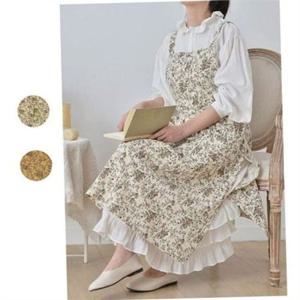 여성 원피스 앞치마 플라워 원피스 앞치마 데일리 꽃무늬 네일샵 홈카페 가드닝 주방
