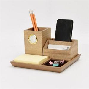원목 데스크 정리함 200x174x112mm 나무 데스크 정리함 오거나이저 수납함 사무 탁상 펜꽂이 다용도 트레이