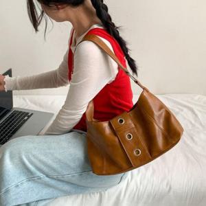 여자 가죽 숄더백 직장인 데일리 출근 가방 탄브라운 여성 데일리백 여대생 출근백 결혼식