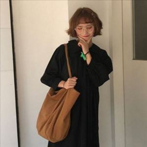심플 여성 캔버스 숄더백 베이직 여성 빅사이즈 가방 데일리 에코백