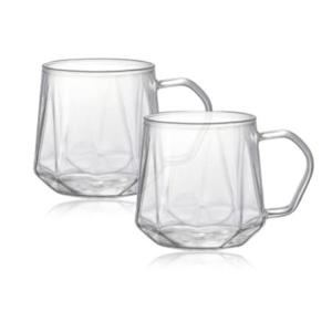 내열유리 머그컵 물컵 음료컵 투명 머그잔 커피잔 400ml 2p
