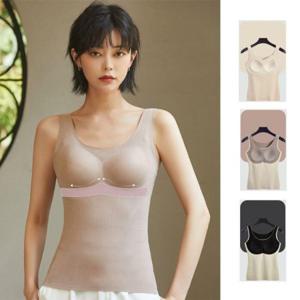 부드러운 기모 나시 브라 캡 겨울용 여성 속옷 심리스 발열내의 브라탑 기모내의 겨울내의