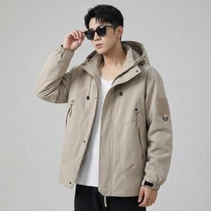 남성 간절기 봄 후드집업 바람막이 윈드브레이커 야상
