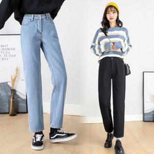 일자 청바지 뒷밴딩 9부 키작녀 데님 팬츠 봄 가을