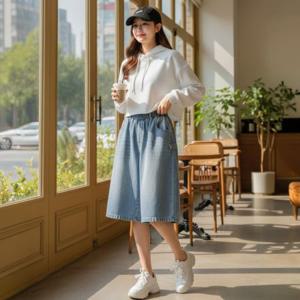 바일라 남녀 사이드 스냅 데님 버뮤다 SD260616 바지 청바지 와이드팬츠 스키니진 봄바지 진 밴딩 크롭 핏