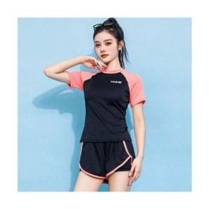 스포티 핑크 수영복 라인 래쉬가드 비키니 엣지 모노