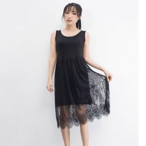 레이어드원피스 레이어드 썸머원피스 민소매 여름치마 봄원피스 레이스 청바지
