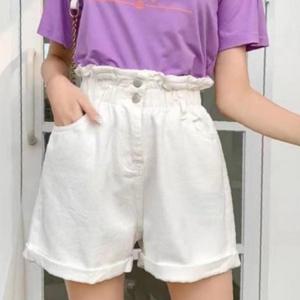 여성 하이웨스트 모던 롤업 데님 숏팬츠 1P 청반바지 패션