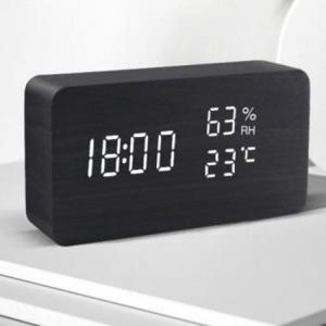 HD LED 음성컨트롤 루미너스 LED 탁상시계 블랙