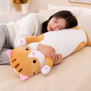 고양이 롱 바디필로우 110cm 애착 인형 모찌 쿠션 수면 등받이 인테리어
