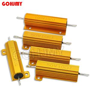 RX24 50W 100W 알루미늄 전원 금속 쉘 케이스 권선 저항 0.01R ~ 100K 1K 10K 1 6 8 10 20 200 500 옴 저항