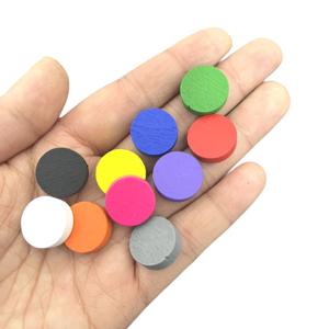 100PCS 15mm x 5mm 멀티 컬러 나무 게임 토큰, 교육 활동 및 전략 게임을위한 전당포 디스크 보드 게임 액세서리