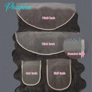 Phashion HD 13x6 13x4 레이스 정면 스트레이트 사전 뽑아낸 4X4 5x5 6x6 스위스 전신 폐쇄 전용 천연 블랙 100% 인간의 머리카락