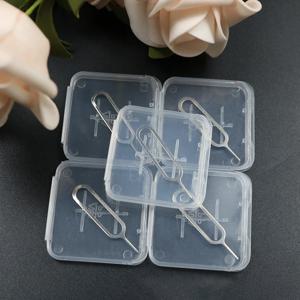 범용 SIM 카드 제거 핀, 투명 보관함 포함, 분실 방지 스테인리스 스틸 폰 SIM 트레이 개봉 도구 (아이폰, 삼성, 미)