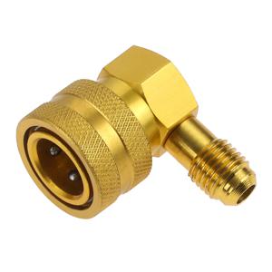 자동차 HVAC R134a 냉매 퀵 커플러 어댑터 90도 1/4인치 SAE 저압 측 A/C 에어컨 매니폴드 게이지 어댑터 커넥터