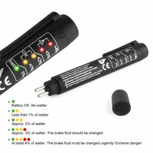 자동차 브레이크 유체 테스터 진단 도구 5 LED 디스플레이 DOT3 DOT4 DOT5 브레이크 오일 수분 테스터 펜 자동차 액세서리