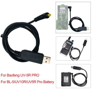 Baofeng UV-5R Pro 워키 토키 충전기 용 USB 전원 충전 케이블 UV-S9 3800mAh UV5R PRO UV10R 리튬 이온 배터리 고속 충전