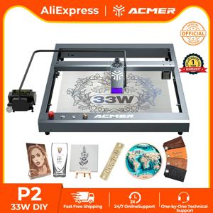 ACMER P2 33W 레이저 조각 및 절단기 다이오드 고속 목공 공기 보조 펌프 조각 영역 420x400mm
