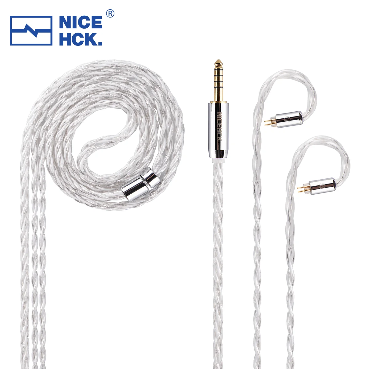 NICEHCK DeepSnow 4 가닥 실버 도금 독일 구리 케이블 MMCX/2Pin/QDC 커넥터 이어폰 업그레이드 와이어 3.5mm/2.5mm/4.4mm 플러그