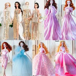 새로운 유럽풍 레이스 골드 드레스 세트 DIY 패션 웨딩 드레스 6가지 스타일 인형 옷 액세서리 (30cm BJD 인형용)