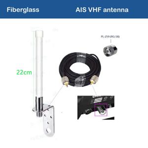 VHF VHF 22cm 짧은 해양 안테나 156-163MHz 낚시 보트 옴니 안테나 스테인레스 스틸 브래킷이 있는 야외 유리 섬유 안테나