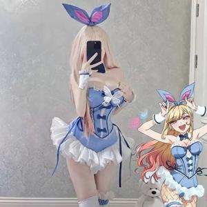 애니메이션 마이 드레스 업 달링 키타가와 마린 코스프레 의상 소녀 블루 드레스 귀여운 섹시한 버니 걸 유니폼 할로윈 의상