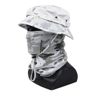 전술 위장 부니햇 및 넥 게이터 세트, 멀티캠 자외선 차단 장비 (사냥, 하이킹, 야외 활동용)