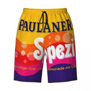 남성용 짐 반바지 Paulaner Spezi 빈티지 수영복 독일 소다 음료 퀵 드라이 러닝 핫 플러스 사이즈 보드 반바지