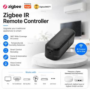 Zigbee IR 원격 제어 온도 습도 센서 TV DVD AUD AC 2MQTT TUYA 스마트 라이프 허브 용 범용 적외선 컨트롤러