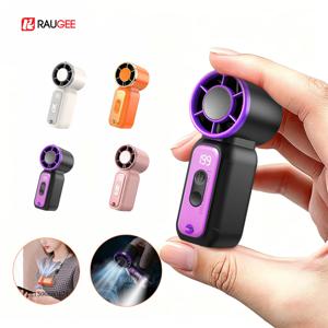 미니 핸드 팬 초소형 팬 휴대용 USB 충전식 목걸이형 팬 조명 포함 포켓 사이즈 소형 핸드헬드 팬 야외용