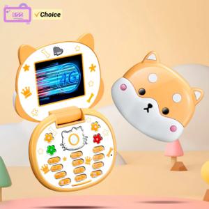 2023 새로운 귀여운 미니 Koki 휴대 전화 플립 만화 어린이 어린이 듀얼 Sim 2G GSM 키보드 Botton MP3 플레이어 잠금 해제 핸드폰