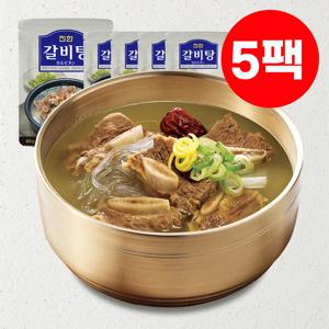[갈비탕 1위] 실온보관가능 한 입 크기 소갈비 진한 갈비탕 600g X 5팩