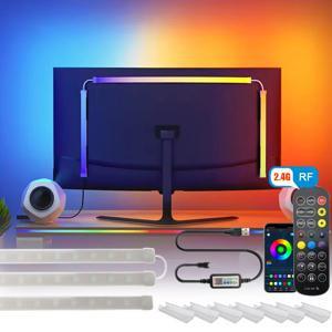 USB PC LED 스트립 조명 24-34인치 컴퓨터 RGBIC 앱 음악 동기화 모니터 화면 LED 백라이트 게임룸 분위기 장식용