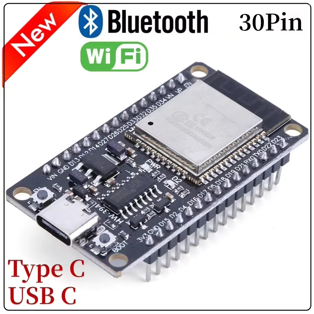 ESP32 32D 듀얼 코어 제어 모듈 30핀 저전력 회로 기판은 스마트 홈 DIY 전기용 무선 신호 전송을 지원합니다.