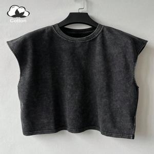 남성용 사계절 캐주얼 워시드 솔리드 컬러 레트로 조끼 캐주얼 편안한 순면 고품질 스트리트웨어 조끼