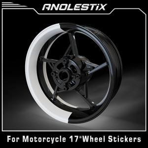 AnoleStix 17 인치 야마하 혼다 가와사키 스즈키 BMW KTM 트라이엄프 오토바이 휠 스티커 허브 데칼 림 스트라이프