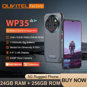 오우키텔 WP35 러기드폰 6.6인치 2.4K 디스플레이 MTK 7025 휴대용 전화기 24GB(8+16) + 256GB 11000mAh 64MP 스마트폰 안드로이드 14 NFC