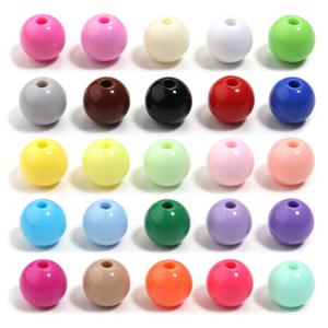 10-100개/세트 6-20mm 단색 원형 아크릴 비즈 루즈 스페이서 비즈 DIY 키체인 장식 수제 공예 액세서리