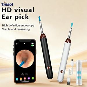 틴솔 1296P 스마트 비주얼 귀 청소기 귀이개 내시경 USB-C 충전식 귀지 제거 도구 (카메라 포함)