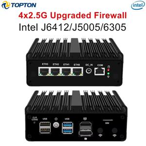 토포튼 방화벽 업그레이드 버전 인텔 N150 셀러론 J6412 6305 J5005 팬리스 미니 PC 4x2.5G 솔리드 미니 컴퓨터 pfSense OPNsense