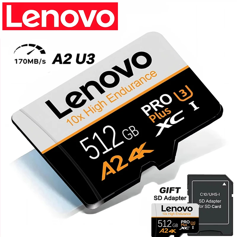 레노버 하이 엔듀런스 SD 카드 마이크로 TF SD 메모리 카드 TF 카드 512GB 256GB 32GB 풀 HD A1 고속 휴대폰/드론용