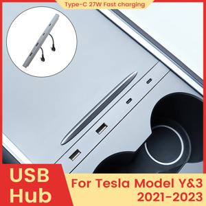 테슬라 모델 3 모델 Y용 USB 어댑터 션트 허브, 2021 2022 2023, 하이 핏 충전 케이블 관리자, OEM 자동차 액세서리, 2 홀, 4 홀