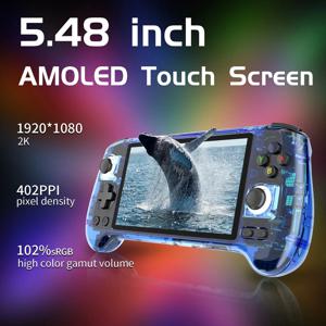 RG556 휴대용 게임 콘솔 1080*1920 안드로이드 13 시스템 5.48인치 AMOLED 화면 5500mAh WIFI BT5.0 레트로 비디오 플레이어