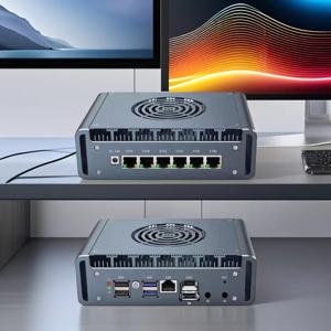 6x i226 2.5G 랜 미니 방화벽 PC 인텔 N300 16G 램 512G SSD HD DP 듀얼 4K 산업용 기업용 Pfsense 게이트웨이 라우터 4G
