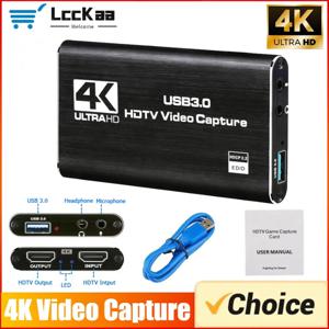 4K USB 3.0 비디오 캡처 카드 30HZ HDMI 호환 HD 라이브 비디오 레코더 그랩버 PC PS4 OBS 게임 녹화 게임 오디오 마이크