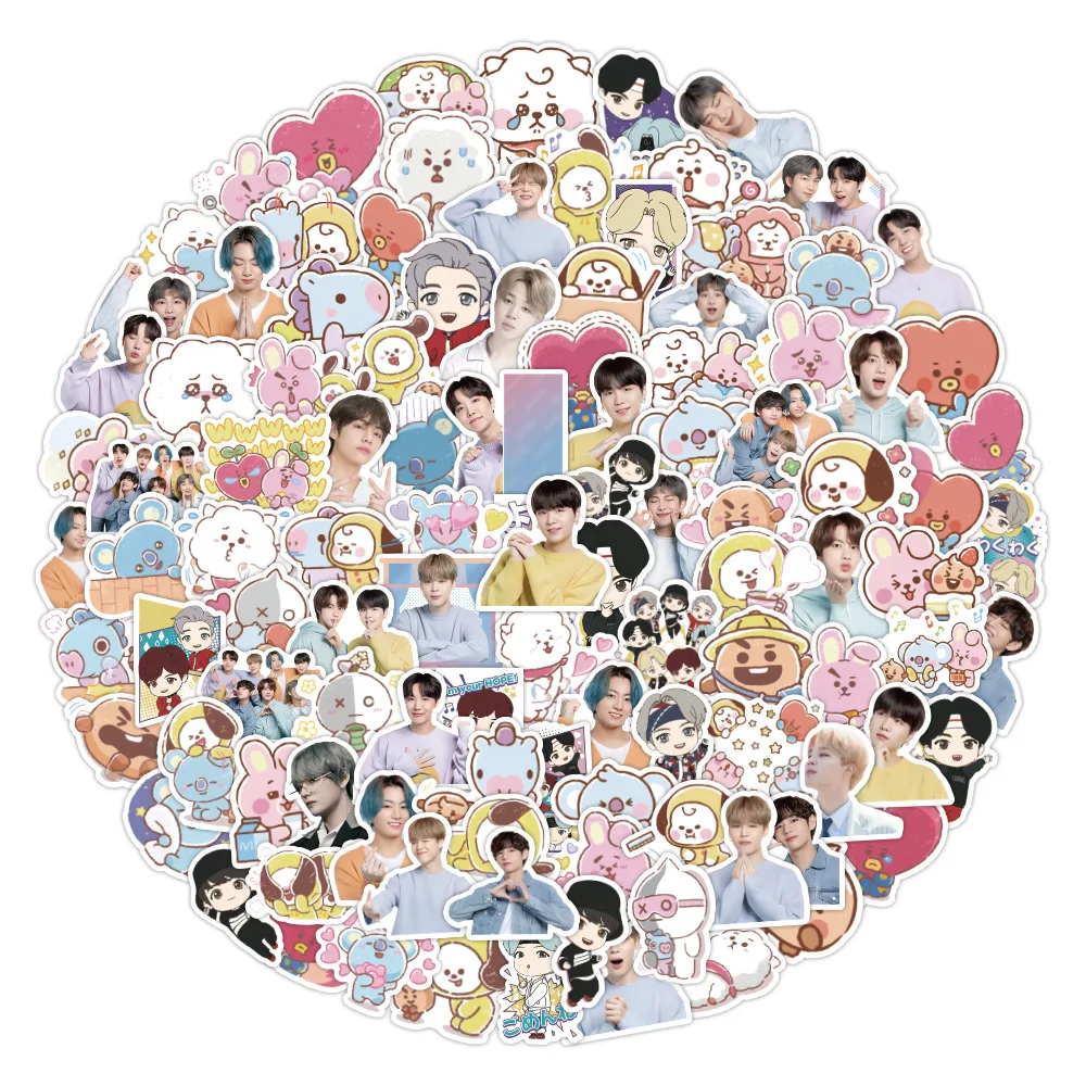 110개 방탄소년단 스타 그룹 포스터 스티커를 지원해야 합니다.