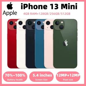 오리지널 애플 아이폰 13 미니 128GB/256GB/512GB 5.4인치 iOS A15 바이오닉 12MP 듀얼 카메라 시스템 Face ID 잠금 해제된 중고 아이폰