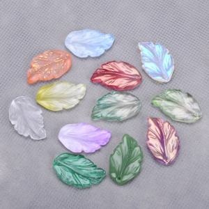 10pcs 잎 꽃잎 모양 28x17mm 램프워크 유리 루즈 펜던트 비즈 쥬얼리 만들기 DIY 수제 공예품