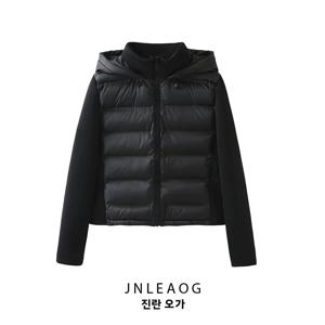 JNLEAOG 봄 신상 여성 패션 디자인 따뜻한 코튼 코트 긴팔 아우터 폴리에스터 원단 후드 지퍼 클로저