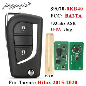 jingyuqin 89070-0KB40 BA2TA 2버튼 리모컨 플립 키 433MHz H-8A 칩 FOB (도요타 하이럭스 야리스 2015 2016 2017 2018 2019 2020 이노브용)